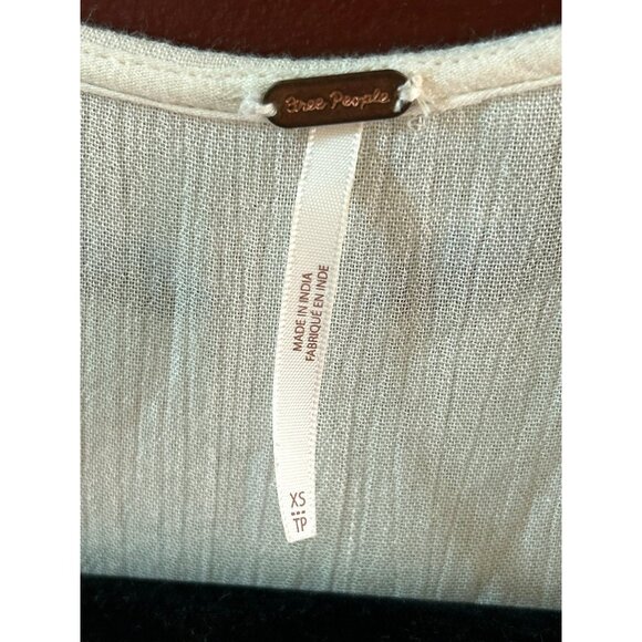 Free People Women's White Embroidered Fairy Boho Romantic Mini Dress XS Feminine - Picture 3 of 4